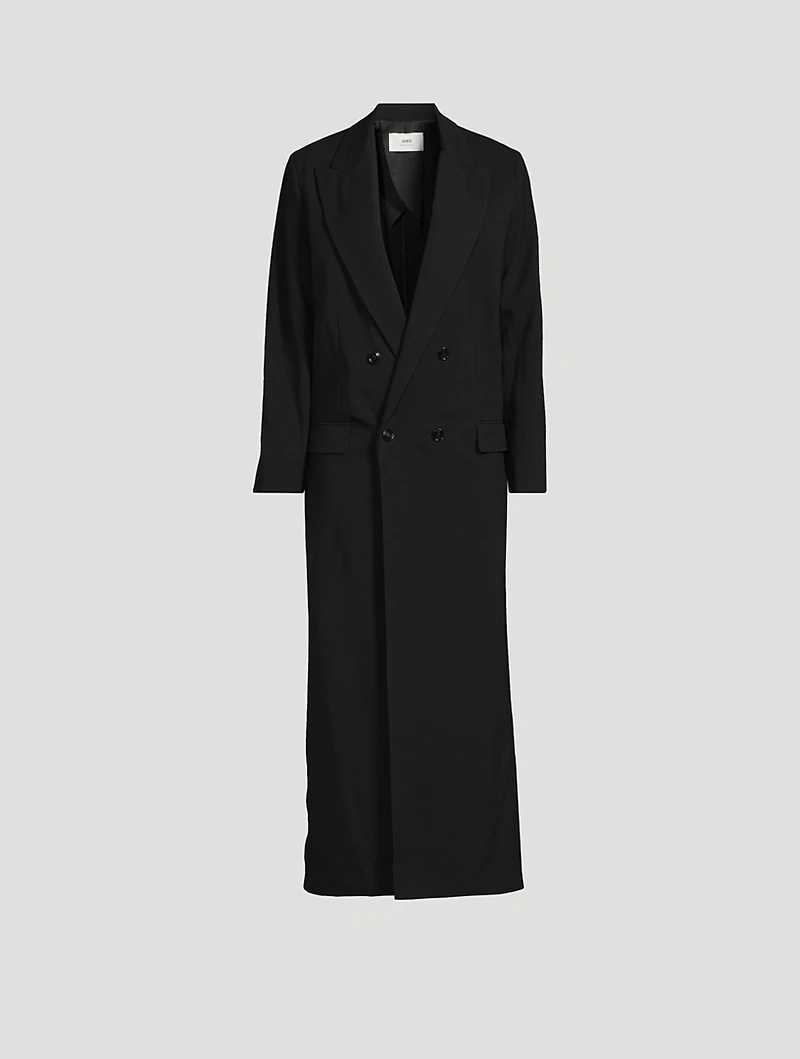 Wool Gabardine Double-Breasted Coat
