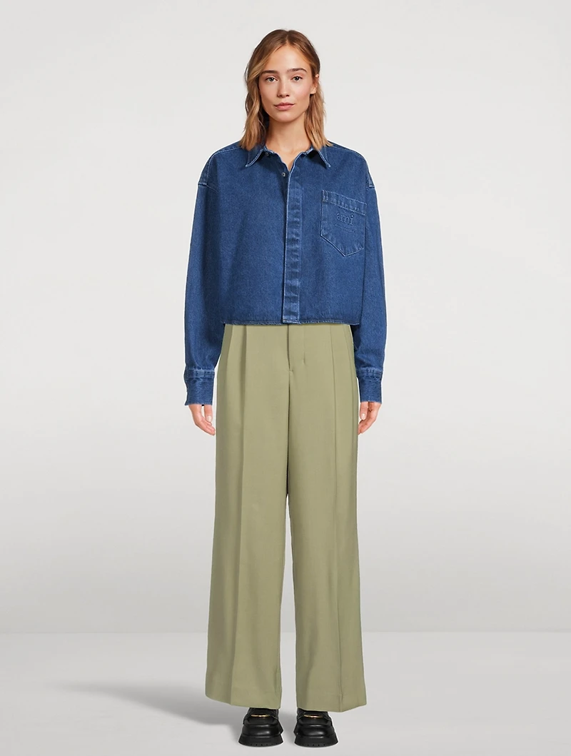 Cropped Denim Shirt