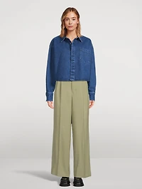 Cropped Denim Shirt