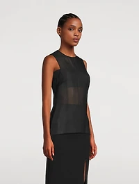 Semi-Sheer Silk Blouse