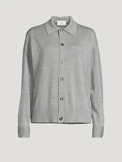 Merino Wool Polo Cardigan
