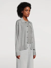 Merino Wool Polo Cardigan