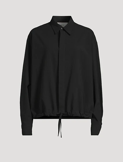 Cotton Crêpe Drawstring Shirt