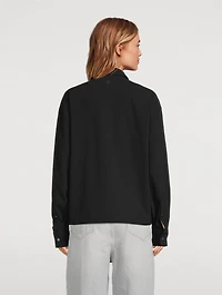 Cotton Crêpe Drawstring Shirt