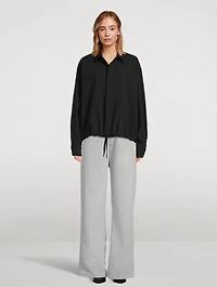 Cotton Crêpe Drawstring Shirt