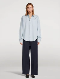 Oversized Poplin Shirt Stripe Print