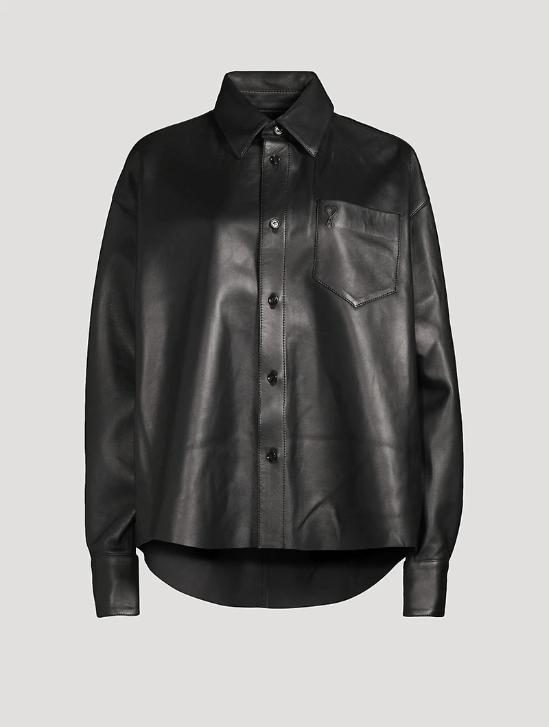 Leather Shirt Jacket