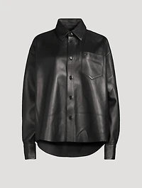 Leather Shirt Jacket