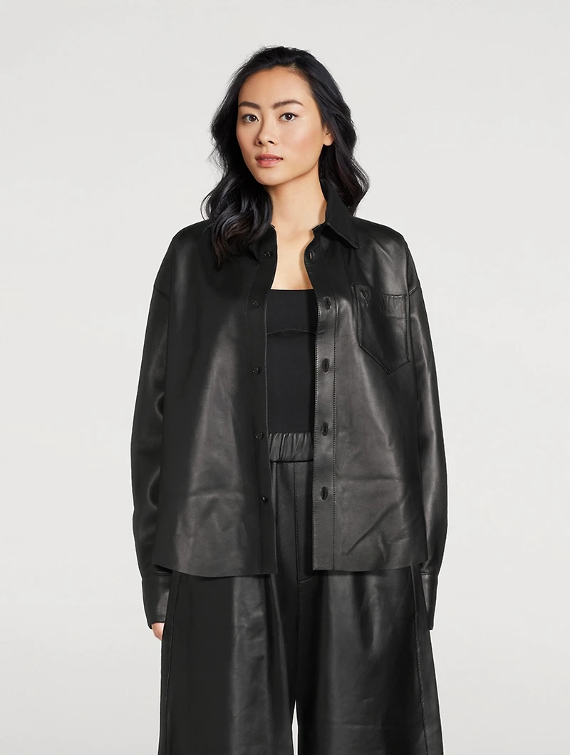 Leather Shirt Jacket