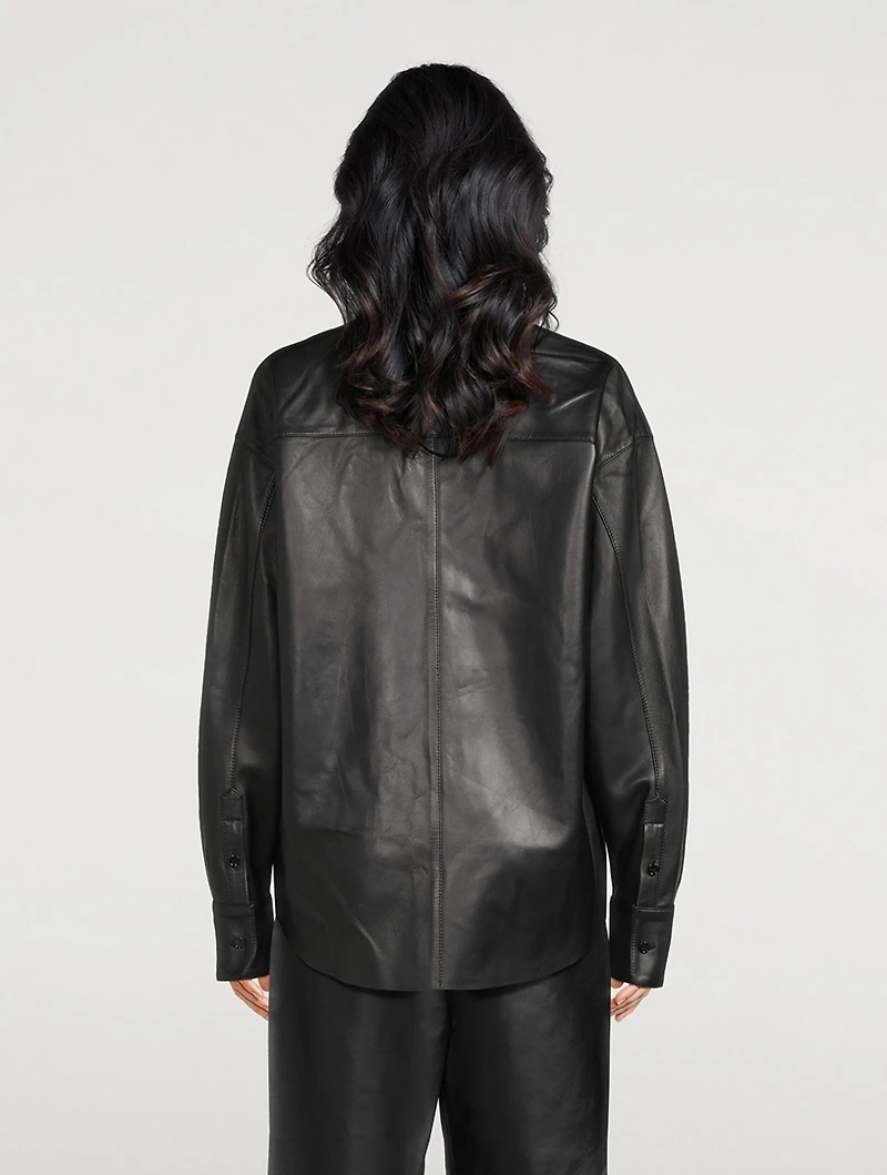 Leather Shirt Jacket