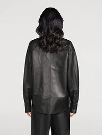 Leather Shirt Jacket