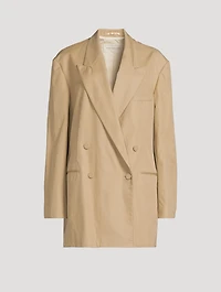 Bliss Double-Breasted Cotton Blazer