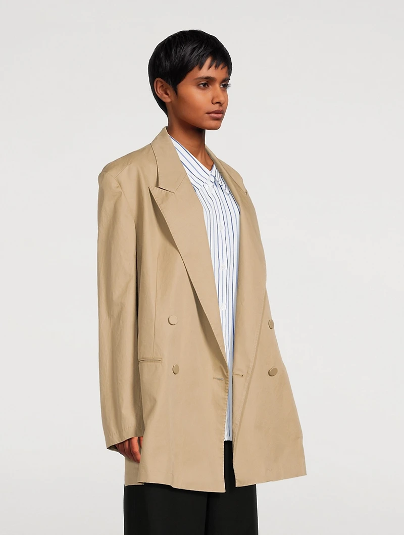 Bliss Double-Breasted Cotton Blazer