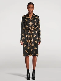 Doralas Silk Dress In Bird Print