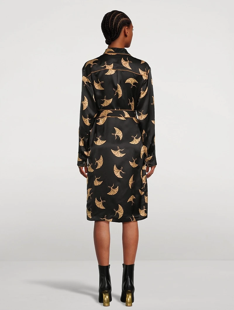 Doralas Silk Dress In Bird Print