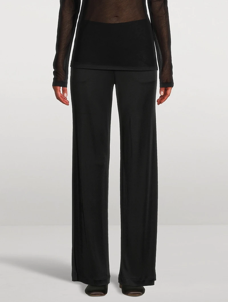 Straight-Leg Jersey Trousers
