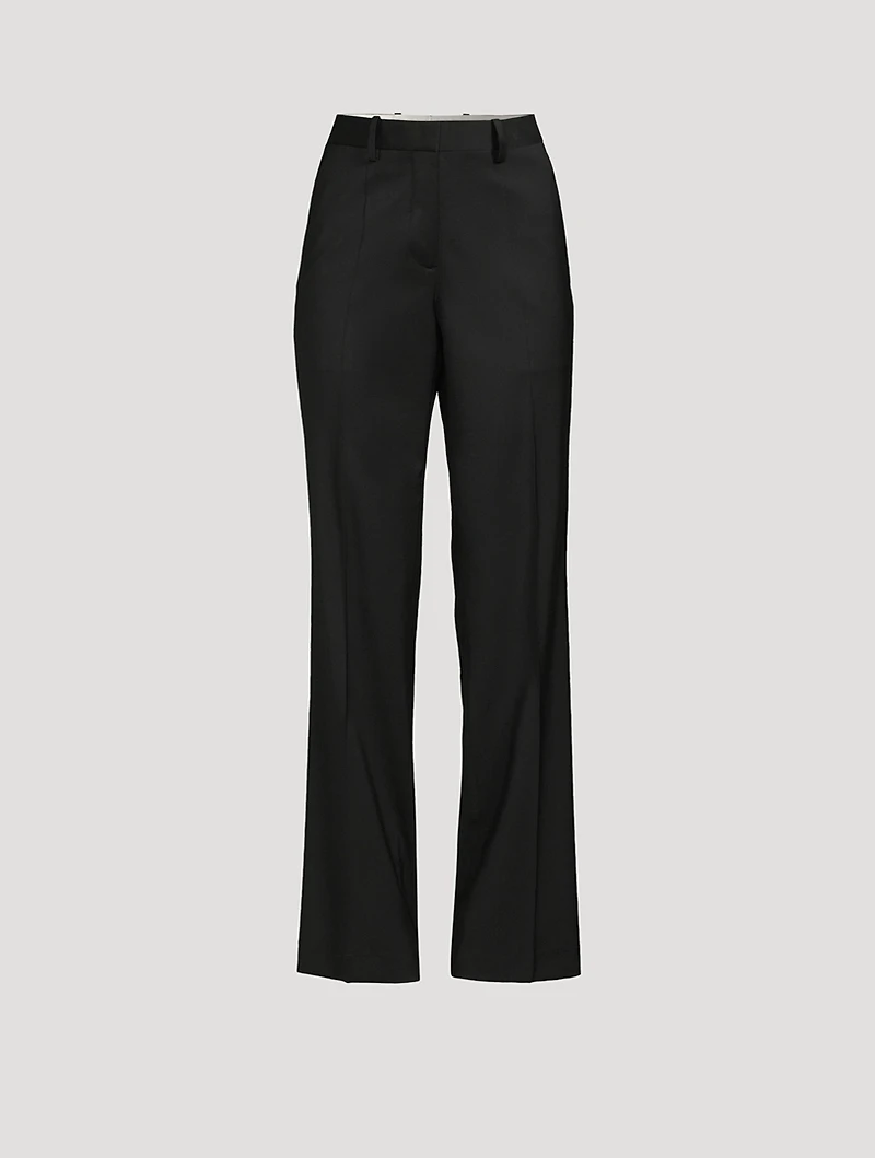 Straight-Leg Wool Trousers