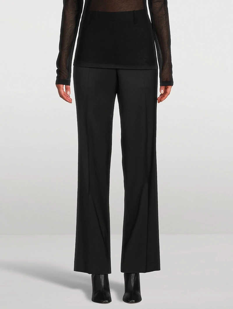 Straight-Leg Wool Trousers