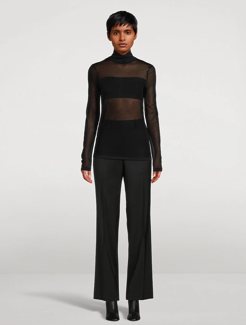 Straight-Leg Wool Trousers