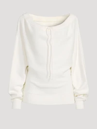Ruched Dolman-Sleeve Sweater
