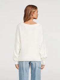 Ruched Dolman-Sleeve Sweater