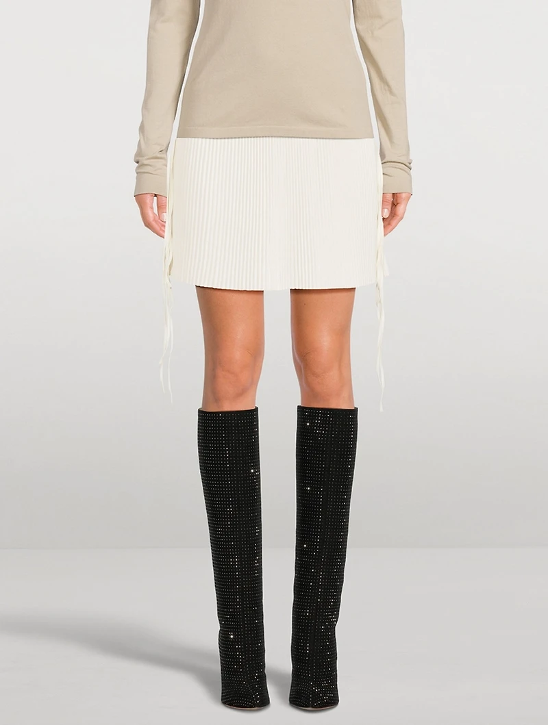 Pleated Satin Skirt