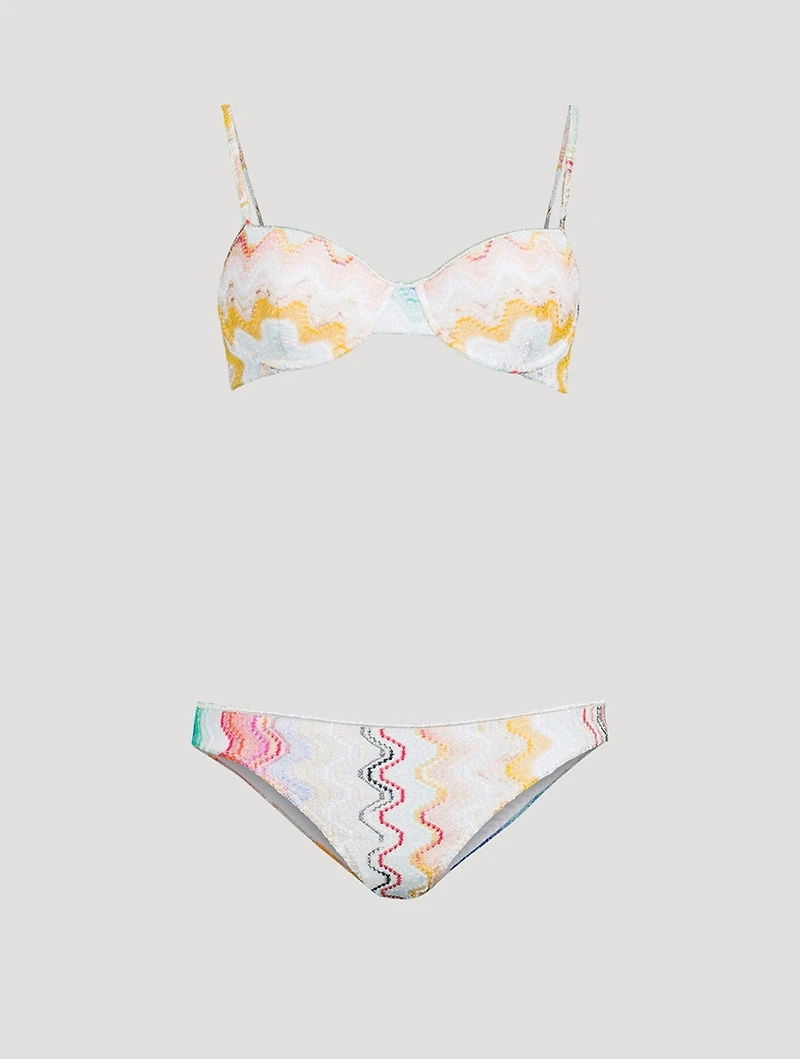 Zig Zag Jacquard Bikini Set