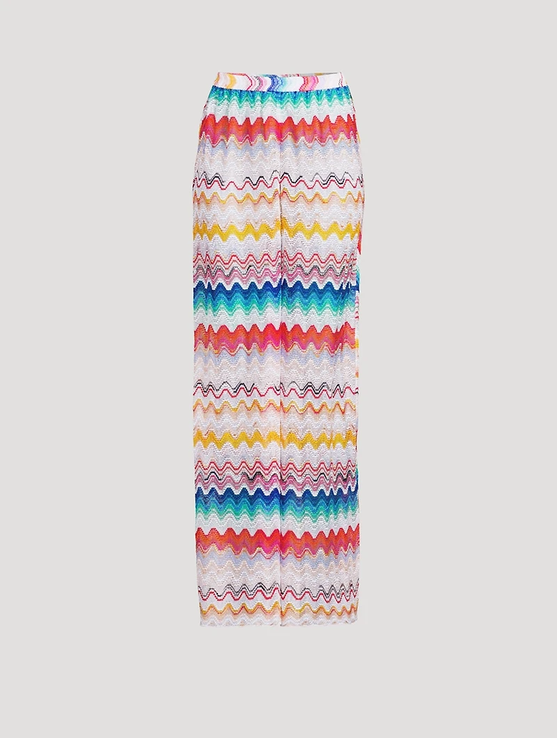 Zig Zag Jacquard Wide-Leg Trousers