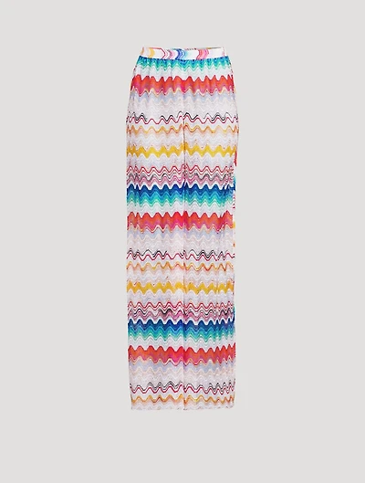 Zig Zag Jacquard Wide-Leg Trousers