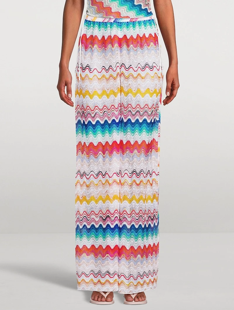 Zig Zag Jacquard Wide-Leg Trousers