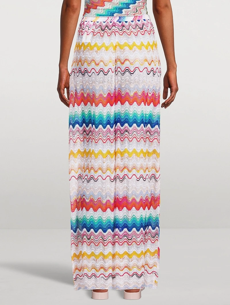 Zig Zag Jacquard Wide-Leg Trousers