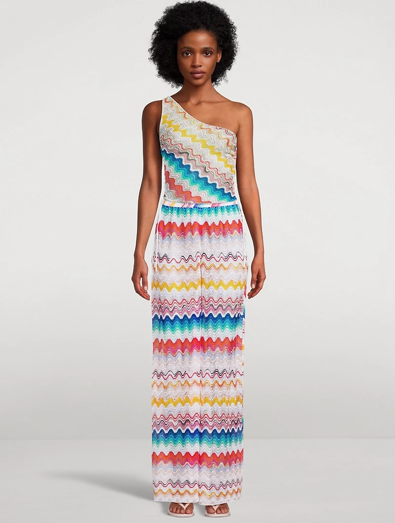 Zig Zag Jacquard Wide-Leg Trousers