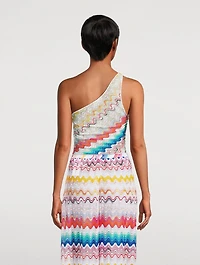 Zig Zag Jacquard One-Shoulder Top