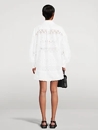 Signature Sleeve Embroidered Shirt Dress