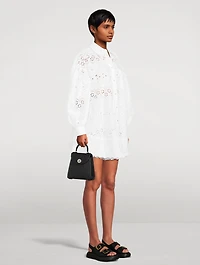 Signature Sleeve Embroidered Shirt Dress