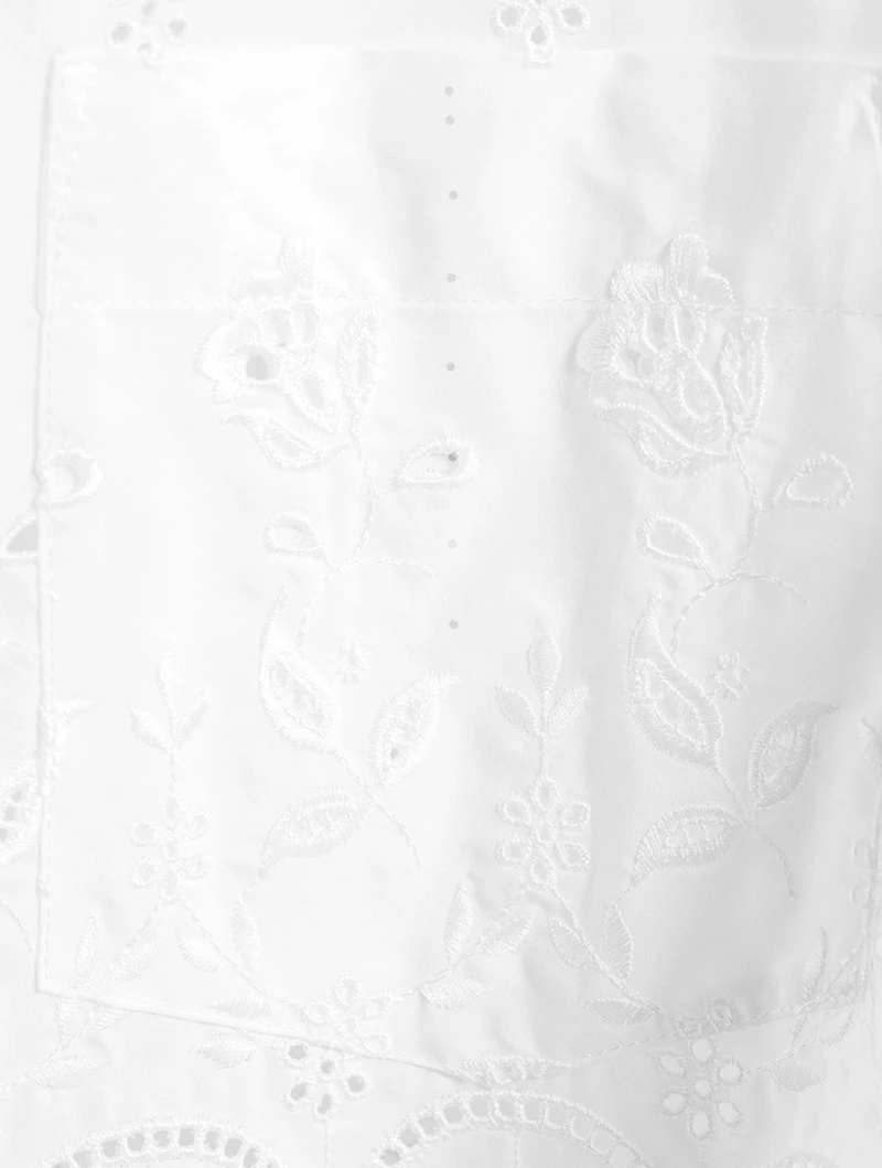 Signature Sleeve Embroidered Shirt Dress