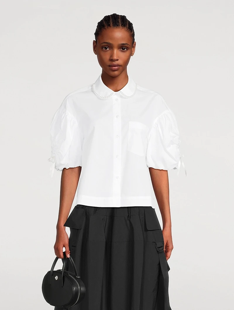 Embellished Puff-Sleeve Shirt