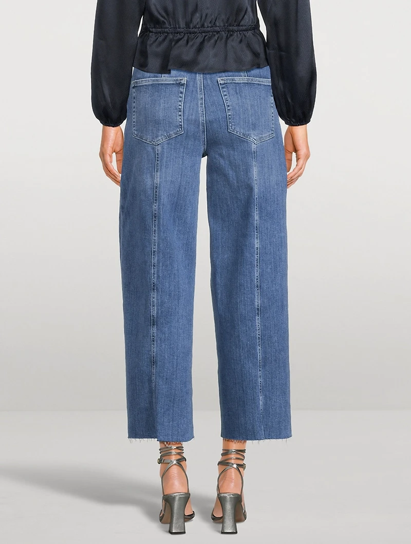 Braided-Hem Wide-Leg Jeans