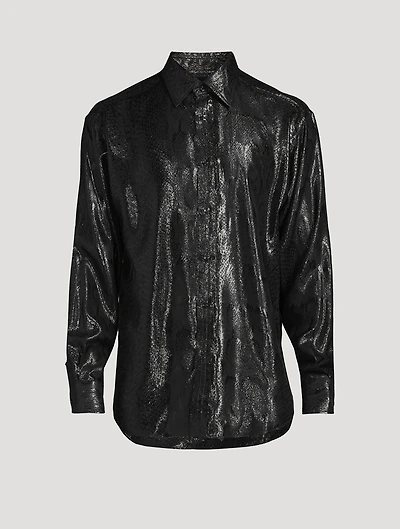 Snake Jacquard Fluid Fit Shirt