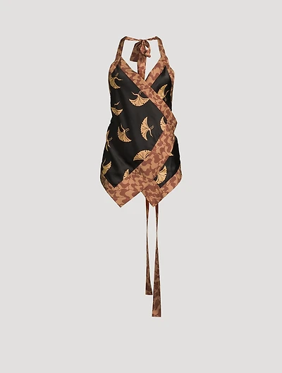 Cussia Wrap Top Bird Print