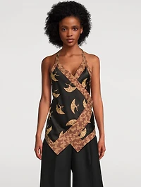 Cussia Wrap Top Bird Print