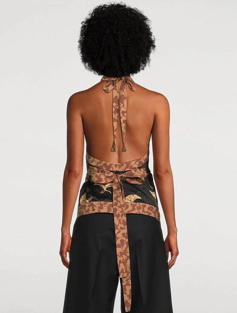Cussia Wrap Top Bird Print