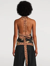 Cussia Wrap Top Bird Print