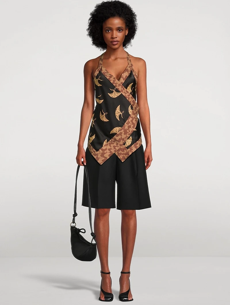 Cussia Wrap Top Bird Print