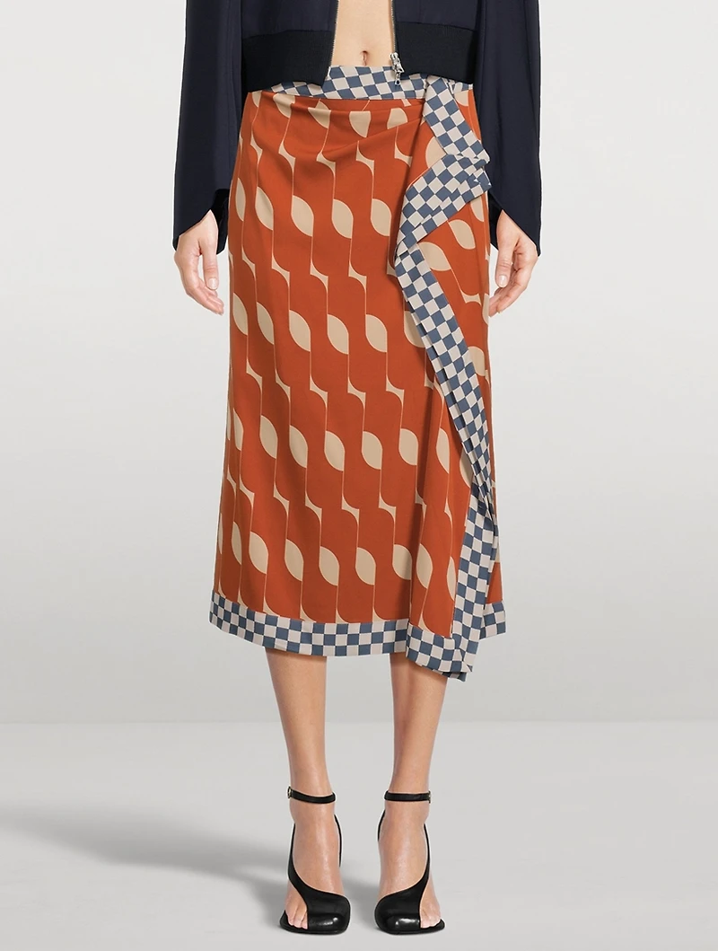 Sole Midi Skirt Geometric Print