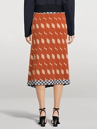 Sole Midi Skirt Geometric Print
