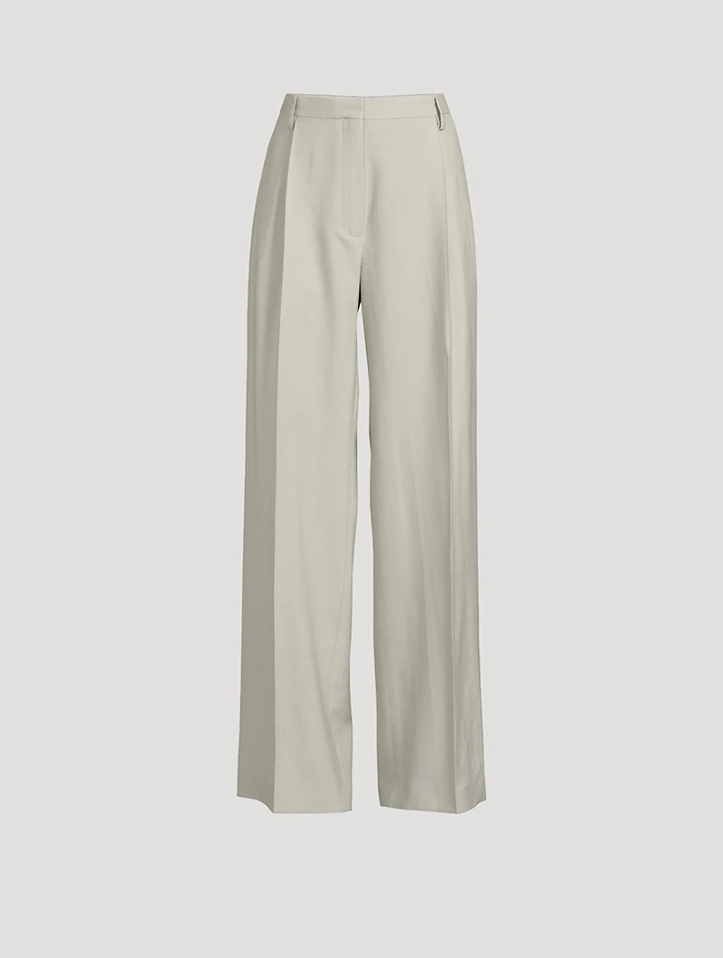 Portia Wide-Leg Wool Tuxedo Trousers