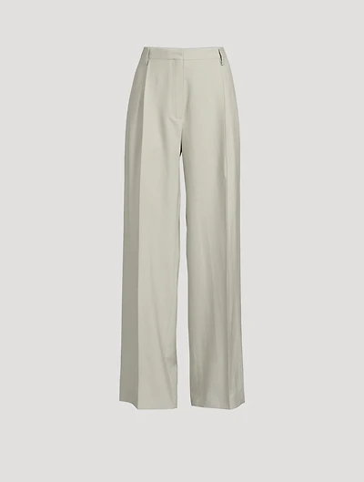 Portia Wide-Leg Wool Tuxedo Trousers
