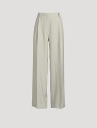 Portia Wide-Leg Wool Tuxedo Trousers