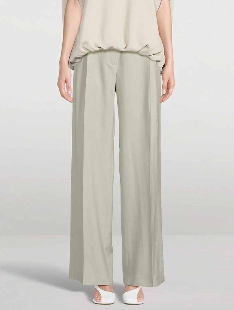 Portia Wide-Leg Wool Tuxedo Trousers